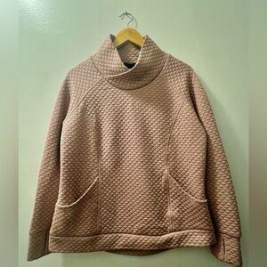 Jones New York Signature Women's Quilted Mock Neck Top in Blush Pink